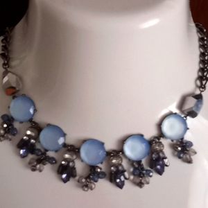 Blue stone statement necklace